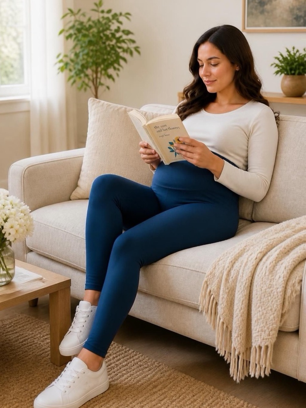 Ingrid & Isabel Maternity Favorite Leggings Slate Blue Size Large High Rise 7/8